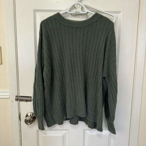 Aerie Olive/Sage Green Buttercream Crew Sweater